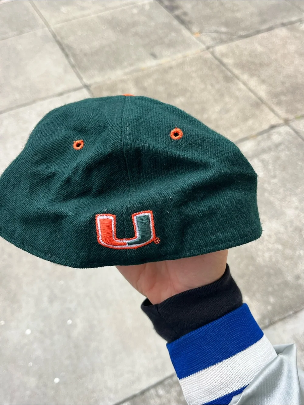 Dark Green Baseball Cap with U of Miami Orange Monogram